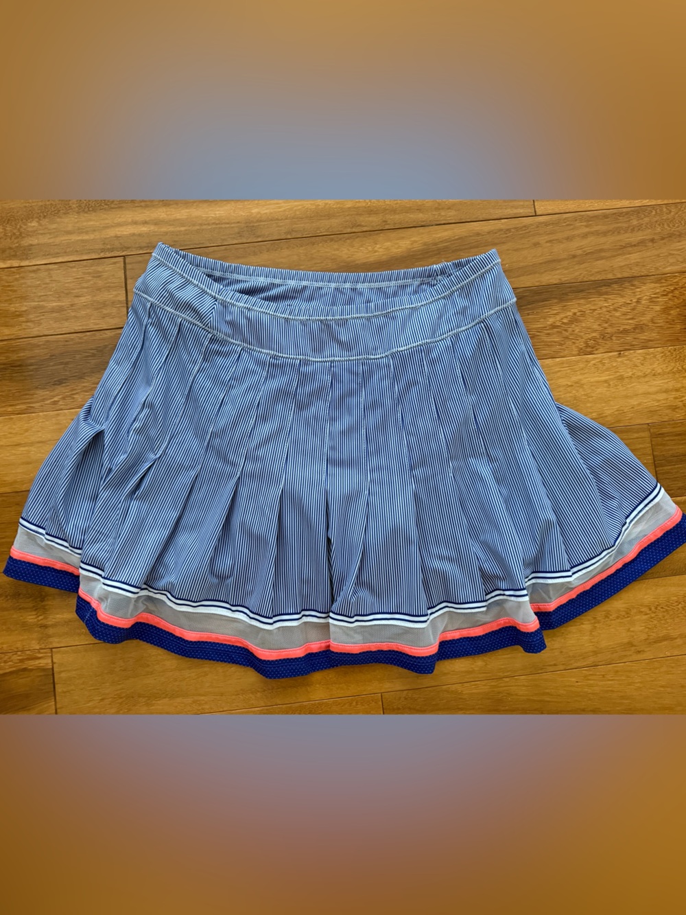 Lucky in Love Gray and Blue Pleated Skater tennis Skirt